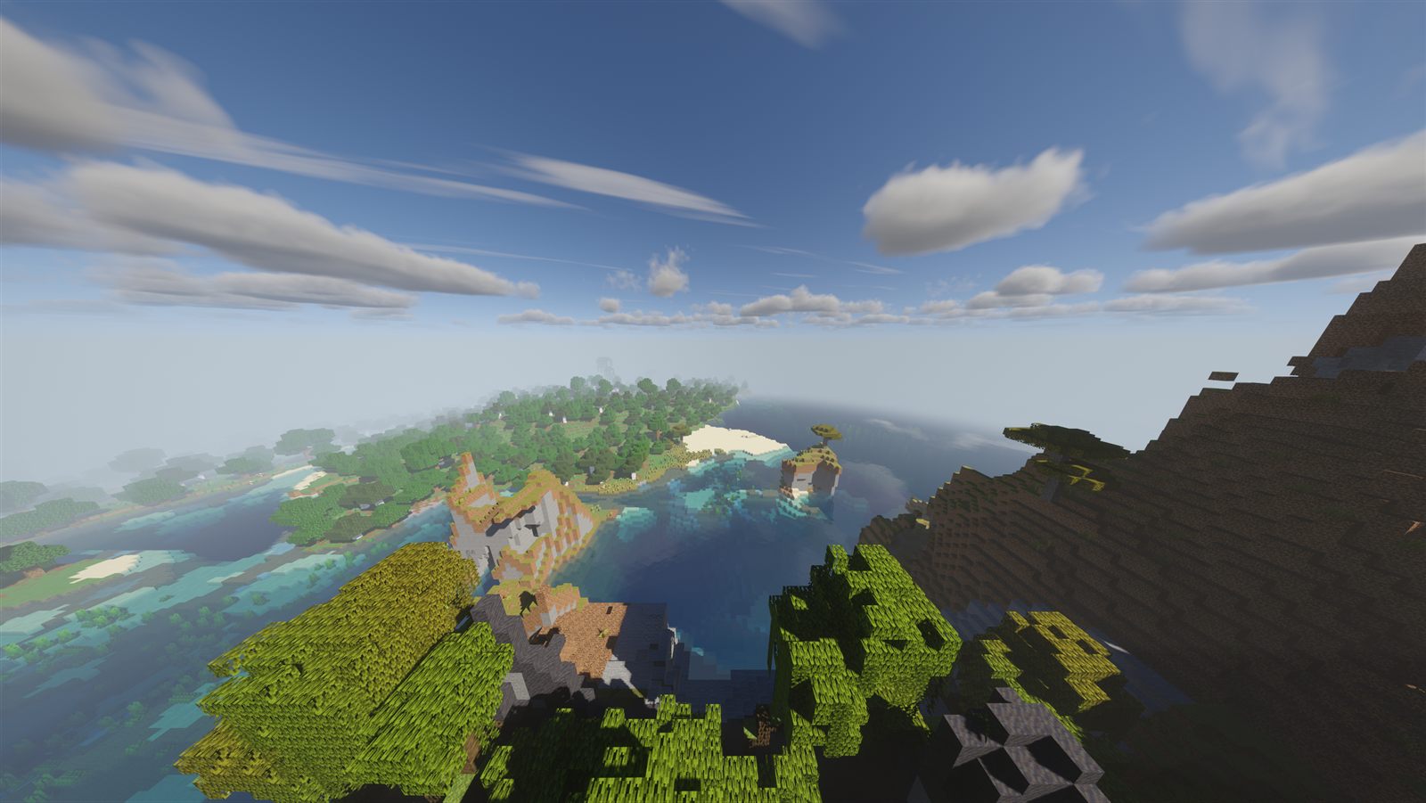 Coastline with a village and turquoise water