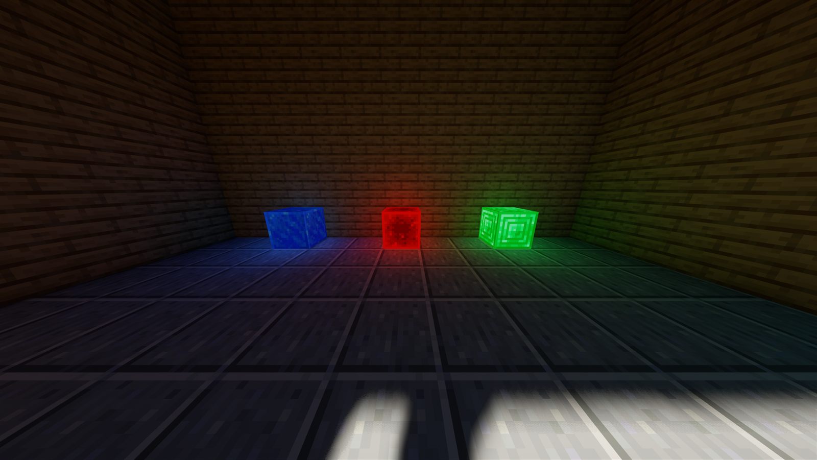 Sunlight through the window and colored lights in the same room